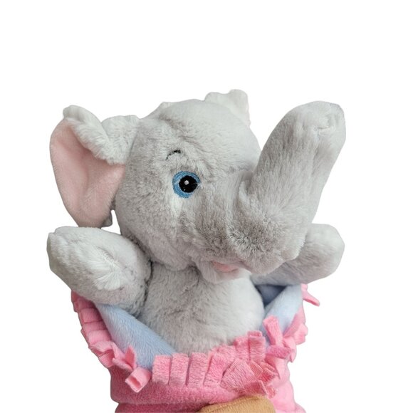 Fiesta Blanket Babies Elephant Lovey 12 inch Plush Pink Baby Blanket Stuffed Toy - Picture 4 of 8